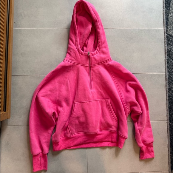 Magnolia Boutique Vibrant Pink Half-Zip Hoodie - Picture 1 of 3